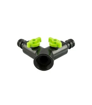 Распределитель двухканальный MASTERTOOL Y-type с регулировочными вентилями 1/2"-3/4" ВР (92-9327)