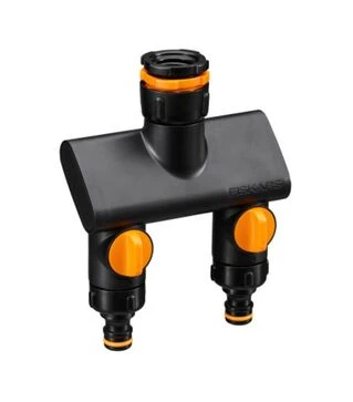 Трійник для крана Fiskars Comfort на 2 виходи, з клапанами (1070577)