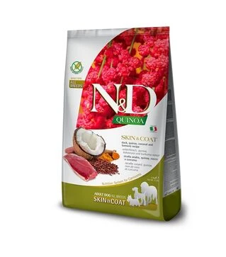 Сухой корм для собак Farmina N&amp;D Quinoa при пищевой аллергии, с уткой, киноа, кокосом и куркумой, 2,5 кг