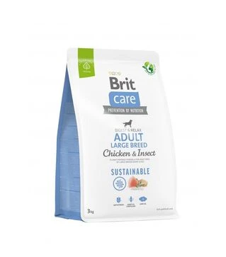 Сухой корм для собак крупных пород Brit Care Dog Sustainable Adult с курицей и насекомыми, 3 кг