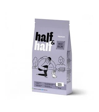 Сухой корм для собак мелких пород Half&amp;Half с говядиной, 12 кг