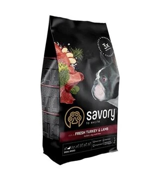 Сухой корм для собак мелких пород Savory Small Breed со свежим ягненком и индейкой, 3 кг