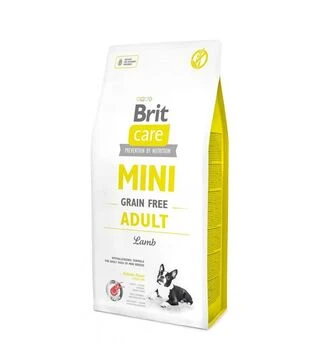 Беззерновой сухой корм для собак мелких пород Brit Care Grain Free Mini Adult с ягненком, 7 кг