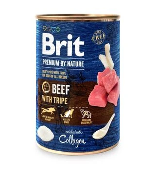 Беззерновий вологий корм для собак Brit Premium by Nature з яловичиною та тельбухами, 400 г