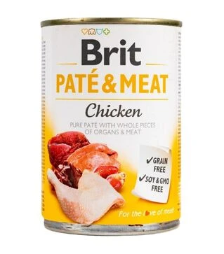 Беззерновой влажный корм для собак Brit Care Pate and Meat с курицей, 400 г