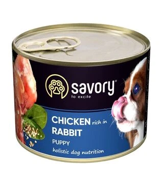 Вологий корм для цуценят Savory Dog All Breeds Puppy паштет з кроликом, 200 г