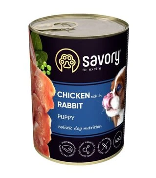 Влажный корм для щенков Savory Dog All Breeds Puppy паштет с кроликом, 400 г