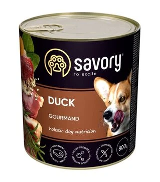 Влажный корм для собак Savory Dog Gourmand паштет с уткой, 800 г
