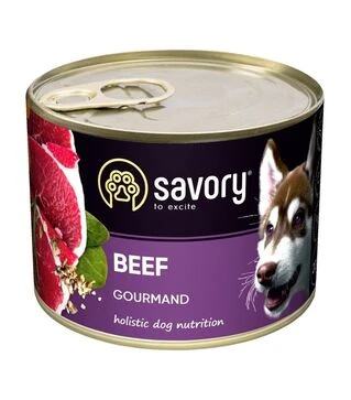 Влажный корм для собак Savory Dog Gourmand паштет с говядиной, 200 г