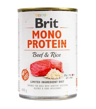 Влажный корм для собак Brit Mono Protein с говядиной и рисом, 400 г
