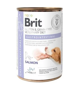 Лікувальний вологий корм для собак Brit VetDiets GF Gastrointestinal при порушеннях травлення, з лососем та зеленим горошком, 400 г