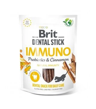 Ласощі для собак Brit Care Brit Dental Stick Immuno для зміцнення імунітету, з пробіотиками та корицею, 251 г