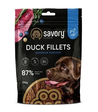 Джерки для собак Savory Fillet з індичкою та качкою, 100 г