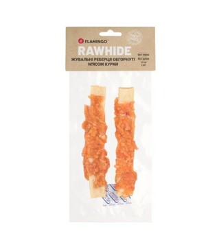 Лакомство для собак Flamingo жевательные ребрышки, обернутые мясом курицы, 15 см, 110 г