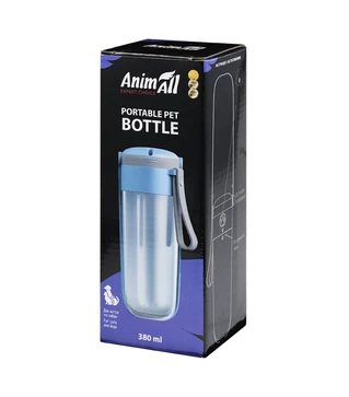 Бутылка-поилка для собак и кошек AnimAll EZ-2001 голубая, 380 мл