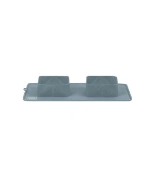 Миска складана для собак і котів WAUDOG Silicone сіра, 385х230х50 мм