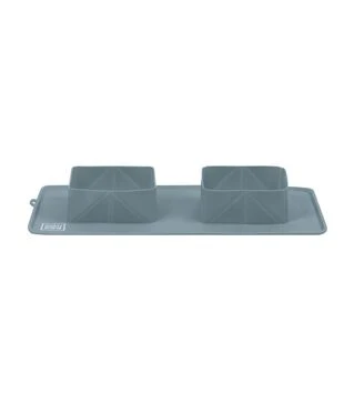 Миска складана для собак і котів WAUDOG Silicone сіра, 385х230х50 мм