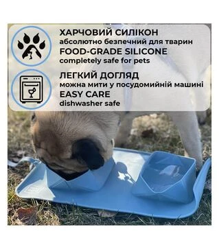 Миска складная для собак и кошек WAUDOG Silicone желтая, 385х230х50 мм