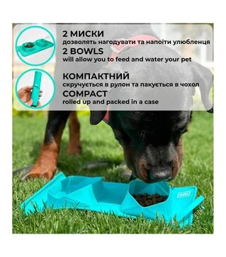 Миска складная для собак и кошек WAUDOG Silicone желтая, 385х230х50 мм