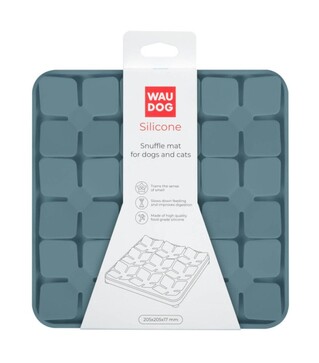 Миска-килимок для собак і котів WAUDOG Silicone для пошуку корму, сіра, 205х205х17 мм