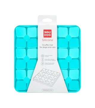 Миска-килимок для собак і котів WAUDOG Silicone для пошуку корму, блакитна, 205х205х17 мм
