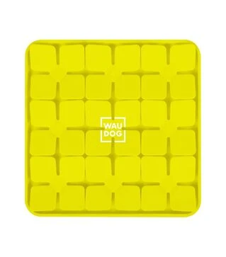 Миска-килимок для собак і котів WAUDOG Silicone для пошуку корму, жовта, 205х205х17 мм
