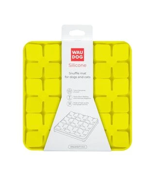 Миска-килимок для собак і котів WAUDOG Silicone для пошуку корму, жовта, 205х205х17 мм