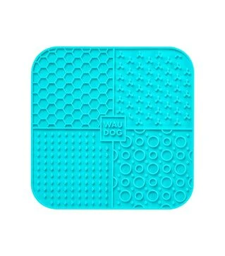 Миска-коврик для собак и кошек WAUDOG Silicone для слизывания, голубая, 190х190х10 мм