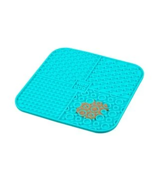 Миска-коврик для собак и кошек WAUDOG Silicone для слизывания, голубая, 190х190х10 мм