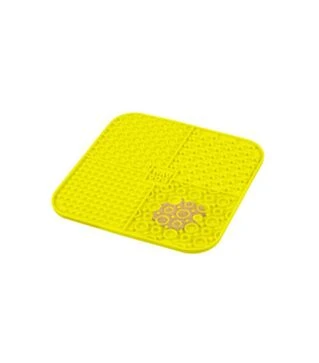 Миска-коврик для собак и кошек WAUDOG Silicone для слизывания, желтая, 190х190х10 мм