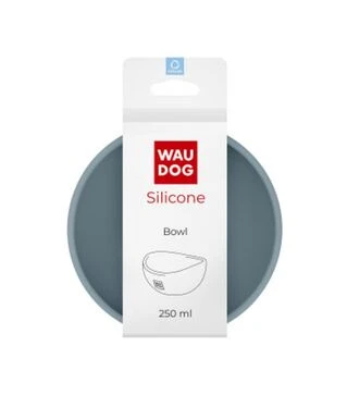 Миска для собак и кошек WAUDOG Silicone серая, 250 мл