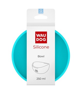Миска для собак і котів WAUDOG Silicone блакитна, 250 мл