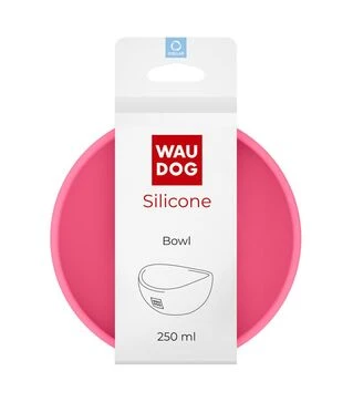 Миска для собак и кошек WAUDOG Silicone розовая, 250 мл
