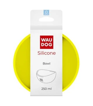 Миска для собак и кошек WAUDOG Silicone желтая, 250 мл