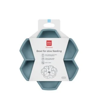 Миска для собак і котів WAUDOG Silicone для повільного харчування, сіра, 450 мл