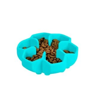 Миска для собак і котів WAUDOG Silicone для повільного харчування, блакитна, 450 мл