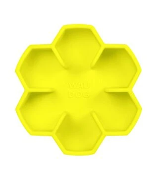 Миска для собак і котів WAUDOG Silicone для повільного харчування, жовта, 450 мл