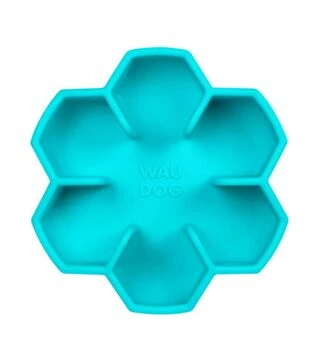 Миска для собак и кошек WAUDOG Silicone для медленного кормления, голубая, 750 мл