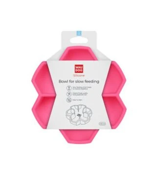 Миска для собак і котів WAUDOG Silicone для повільного харчування, рожева, 750 мл