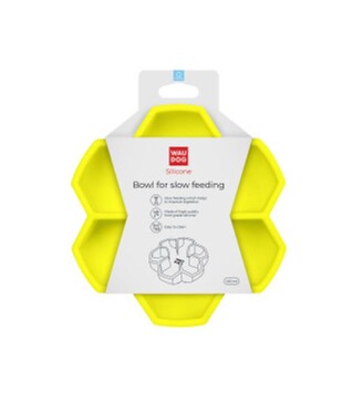 Миска для собак і котів WAUDOG Silicone для повільного харчування, жовта, 750 мл