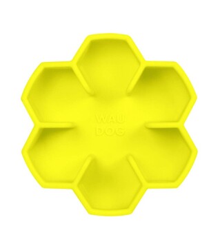 Миска для собак і котів WAUDOG Silicone для повільного харчування, жовта, 750 мл