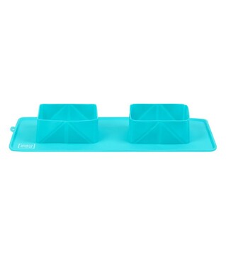 Миска складана для собак і котів WAUDOG Silicone блакитна, 385х230х50 мм
