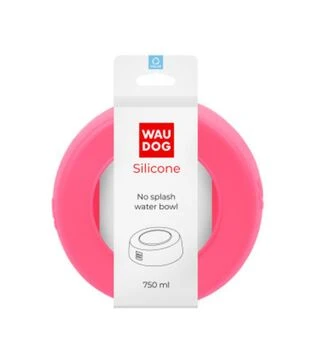 Миска-непроливайка для собак и кошек WAUDOG Silicone розовая, 750 мл