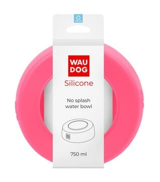 Миска-непроливайка для собак и кошек WAUDOG Silicone розовая, 750 мл