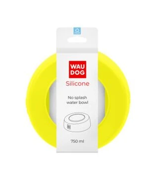 Миска-непроливайка для собак и кошек WAUDOG Silicone желтая, 750 мл