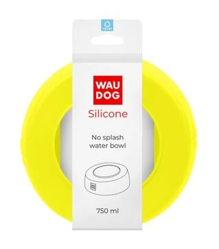 Миска-непроливайка для собак и кошек WAUDOG Silicone желтая, 750 мл