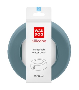Миска-непроливайка для собак и кошек WAUDOG Silicone серая, 1 л