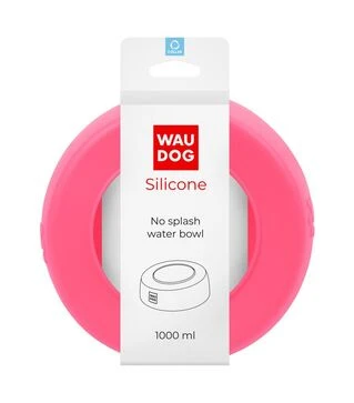 Миска-непроливайка для собак і котів WAUDOG Silicone рожева, 1 л