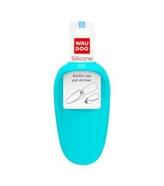 Поїлка-насадка на пляшку для собак і котів WAUDOG Silicone блакитна, 165х90 мм