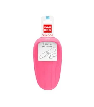Поїлка-насадка на пляшку для собак і котів WAUDOG Silicone рожева, 165х90 мм